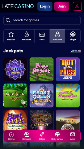 Late Casino Mobile Jackpot