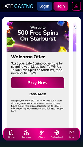 Late Casino Mobile Promotions