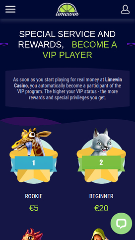 Limewin Casino Mobile VIP Program