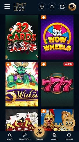 Limitless Casino Mobile Games