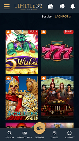 Limitless Casino Mobile Jackpot