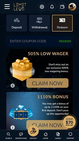 Limitless Casino Mobile Promotions