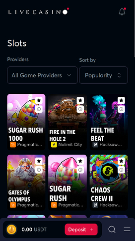 Livecasino Mobile Games