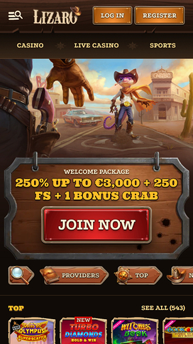 Lizaro Casino Homepage