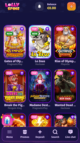 Lolly Spins Casino Mobile Games