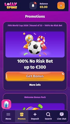 Promociones móviles del casino Lolly Spins