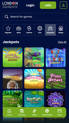 London Jackpots Casino Mobile Jackpot