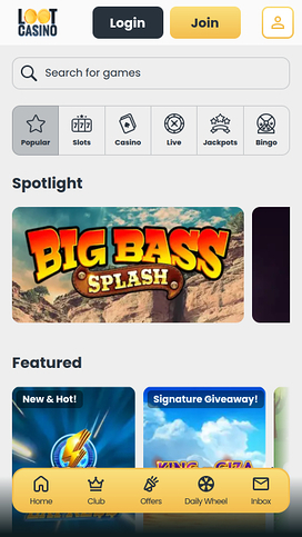 Loot Casino Mobile Games