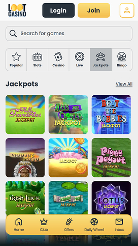 Loot Casino Mobile Jackpot