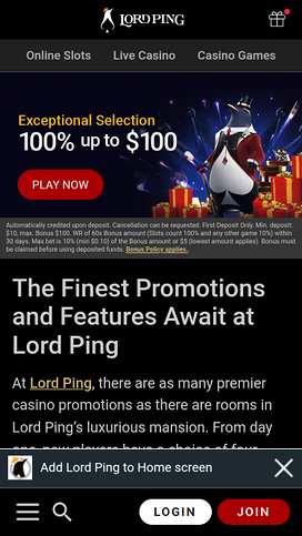 Lord Ping Casino Mobilkampanjer