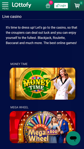 Lottofy Casino Mobile Live Dealer
