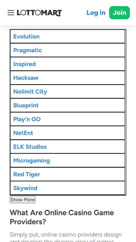 Lottomart Casino Mobile Game Developers 