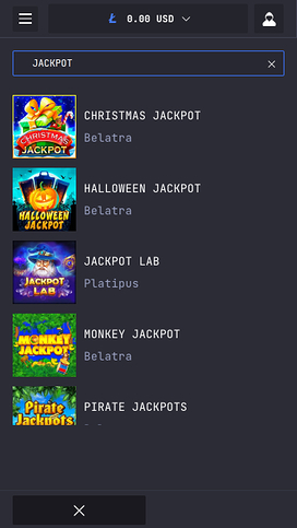 Jackpot móvil del casino LTC