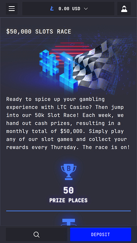 Torneos móviles de LTC Casino
