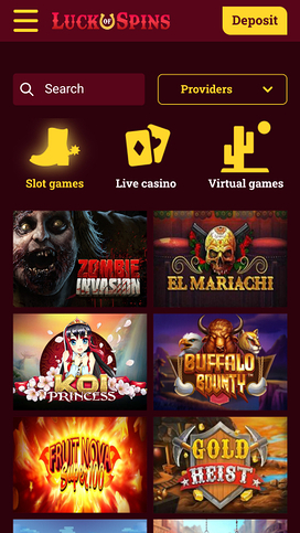 Luck Of Spins Casino Mobile Games