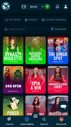 Luckiest Mobile Live Dealer