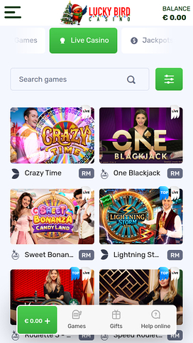 Lucky Bird Casino Mobile Live Dealer