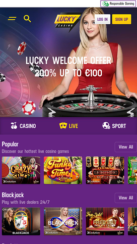 Lucky Casino Mobile Live Dealer