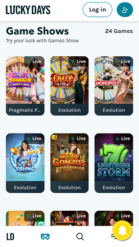 Lucky Days Casino Mobile Live Dealer