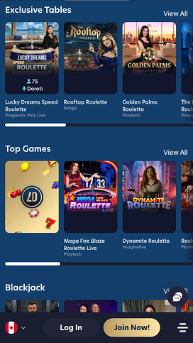 Lucky Dreams Casino Mobile Live Dealer