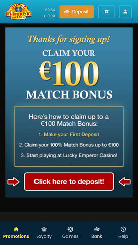 Lucky Emperor Casino Mobile Promotions
