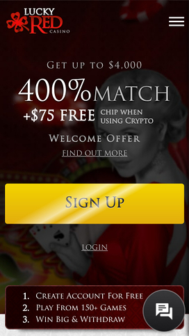 Lucky Red Casino Mobile Homepage