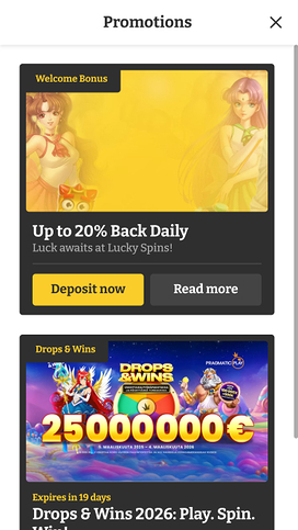 Lucky Spins Mobile Promotions