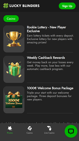 Lucky Blinders Casino Promotions