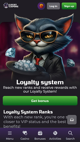 Captura de pantalla VIP de Lucky Capone Casino para dispositivos móviles