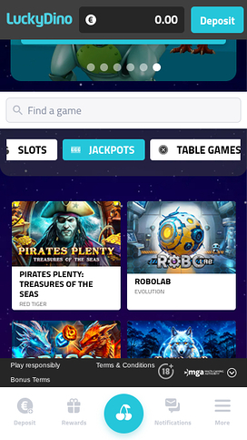 Luckydino Casino Mobile Jackpot 