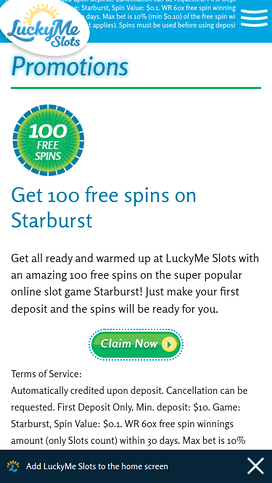 LuckyMe Slots Casino Mobilkampanjer