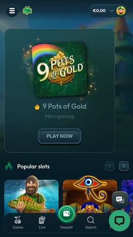 Luckzie Casino Mobile Homepage