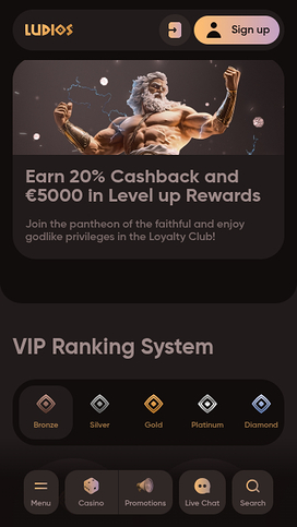 VIP screenshot of Ludios Casino for Mobile