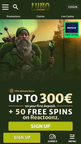 Lumo Casino Homepage