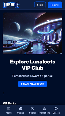 LunaLoots Casino Mobile VIP