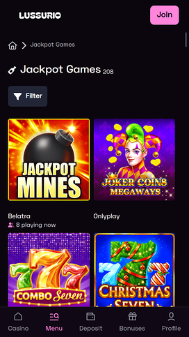Lussurio Casino Mobile Jackpot