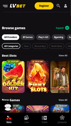 Desarrolladores de juegos móviles de LV Bet Casino