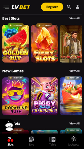 Juegos móviles del casino LV Bet