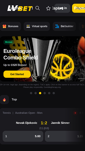 Deportes móviles del casino LV Bet