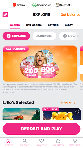 Lyllo Casinos mobila hemsida