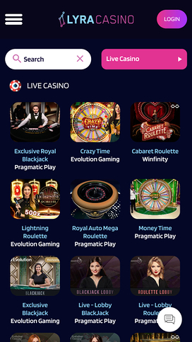 Lyra Casino Mobile Live Dealer