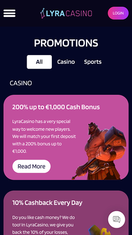 Lyra Casino Mobile Promotions
