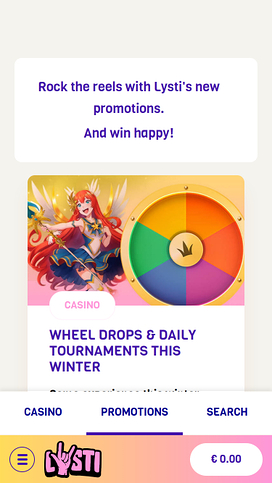 Lysti Casino Mobile Promotions