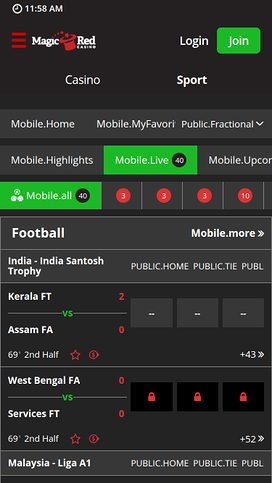 Magic Red Casino Mobile Sports