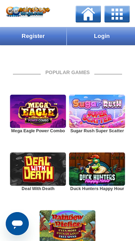 Mainstage Bingo Mobile Homepage