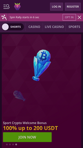 Malina Casino Mobile Homepage