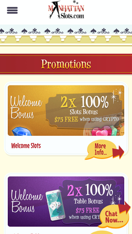 Manhattan Slots Casino Mobile Promotions
