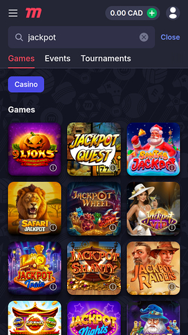 Jackpot móvil del casino MarathonBet