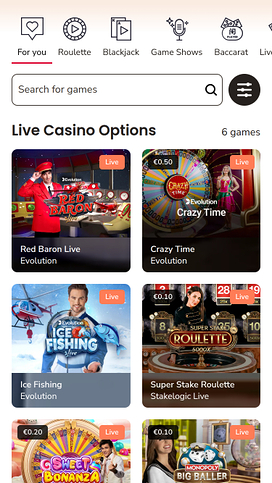 Maria Casino Mobile live dealer