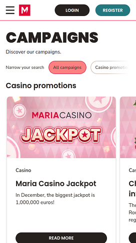 Maria Casino Mobile Promotions